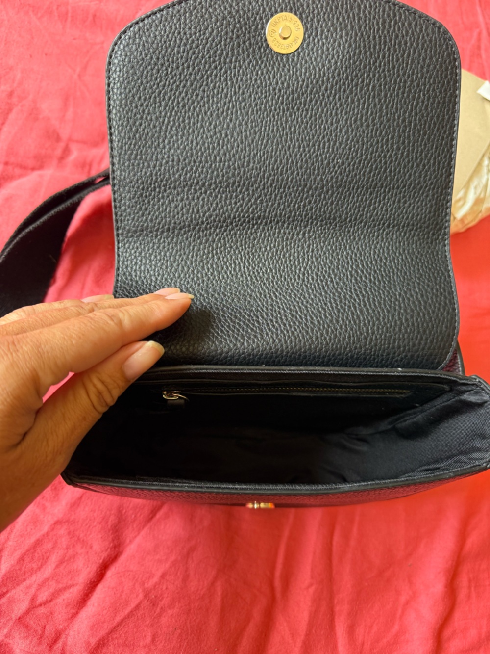 Saks Fifth Avenue Black Leather Crossbody Bag - Picture 12 of 14